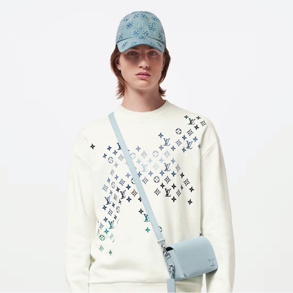 Louis Vuitton LV Monogram Baseball Cap Hat Embossed Denim w Leather Strap - Picture 2 of 10